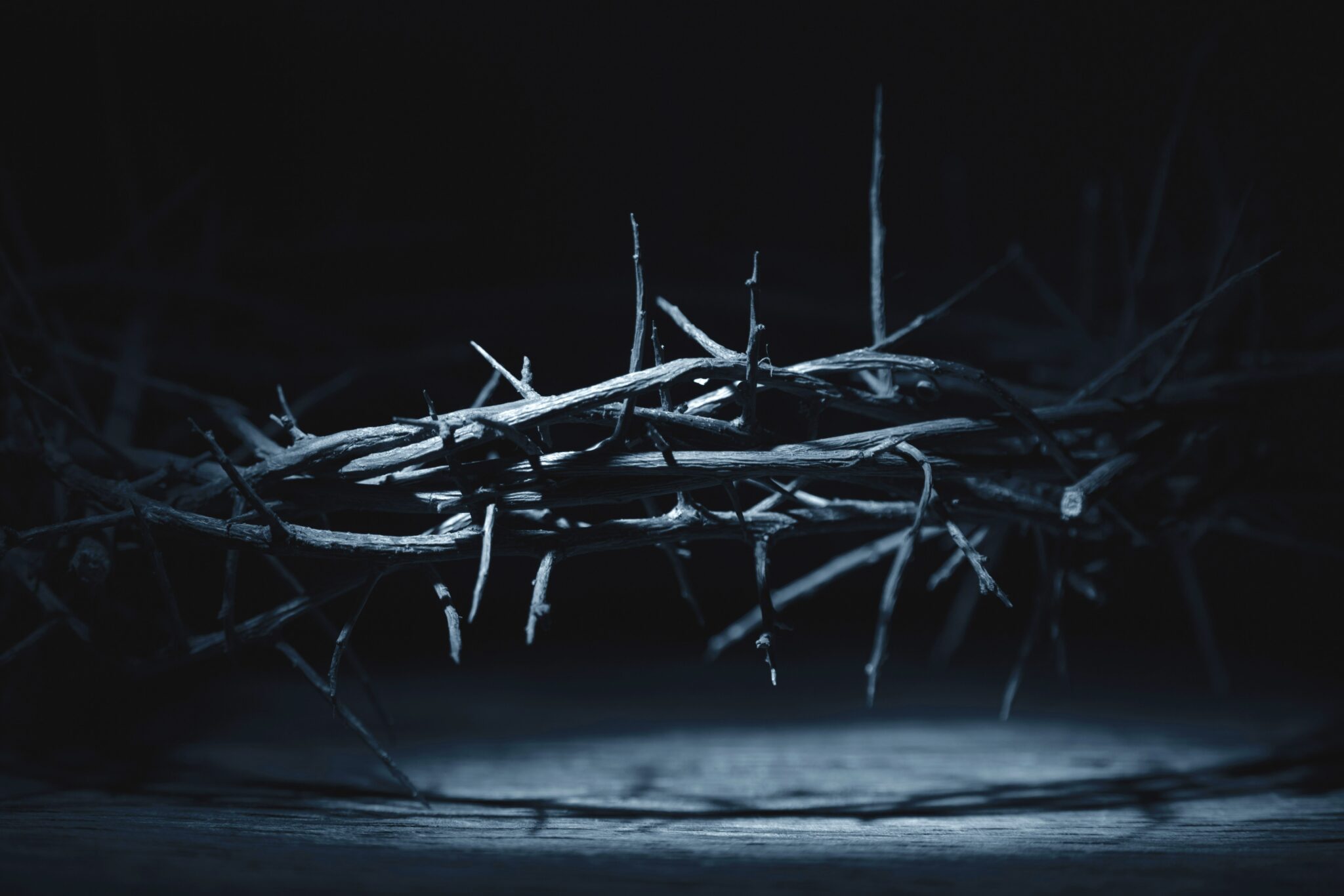 Close up crown of thorns as a symbol of death and resurrection of Jesus Christ