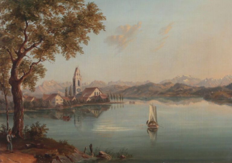 OMM_Eduard Rahn - Hirzel, Meilen am Zürichsee, Öl auf Leinwand, 1848 (Inv. Nr
