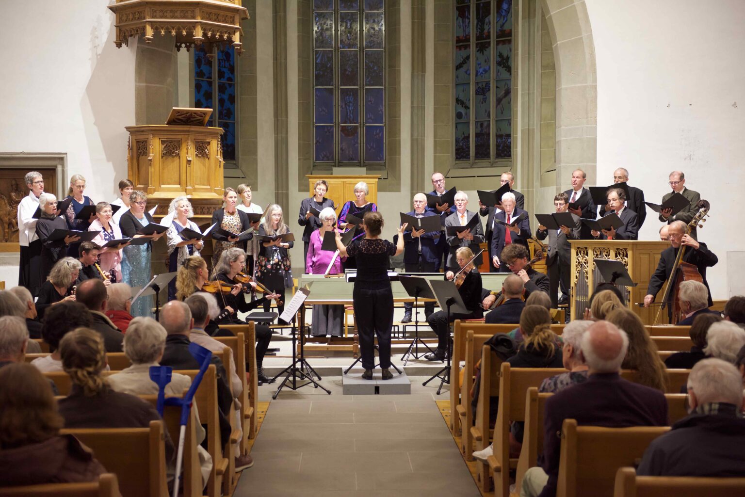Die Musiker, der Chor und die Leiterin erbrachten eine hervorragende Leistung.
Fotos: Alain Chervet